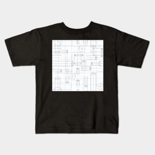 Technical Drawing Seamless Background Kids T-Shirt